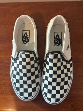 Vans Checkerboard Slip-On Sneakers - Black & White